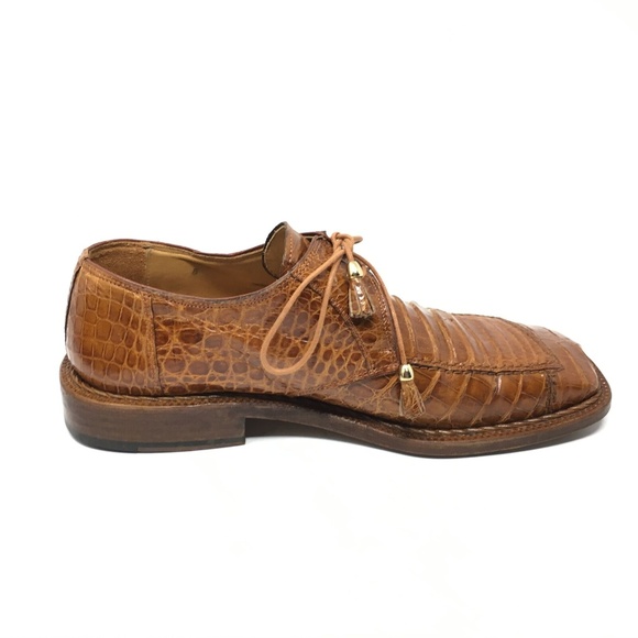 David Eden Oxfords Shoes Sz 8 Brown Full Crocodile main image 7